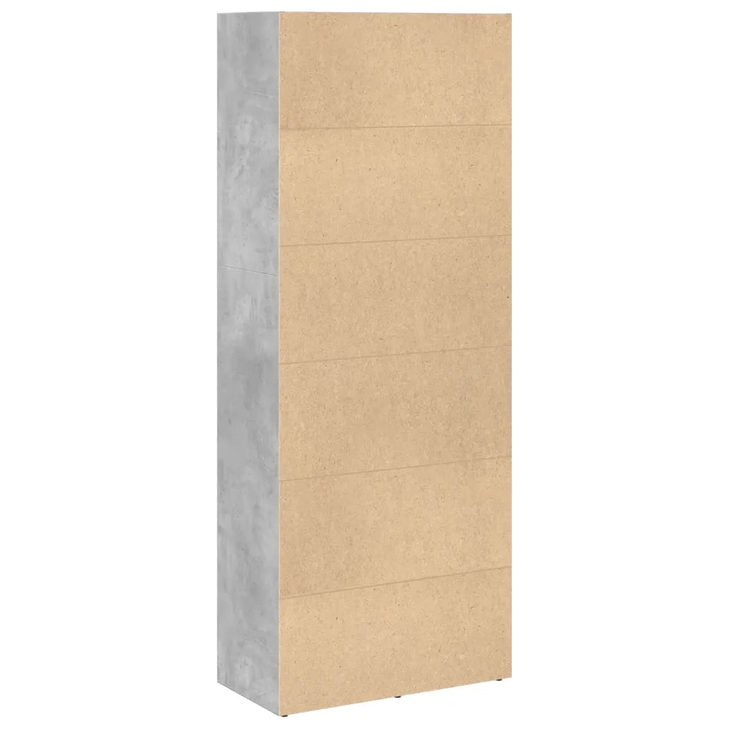 Libreria-Scaffale per Libri-Mobile di Stoccaggio Grigio Cemento 60x30x152 cm in Legno Multistrato