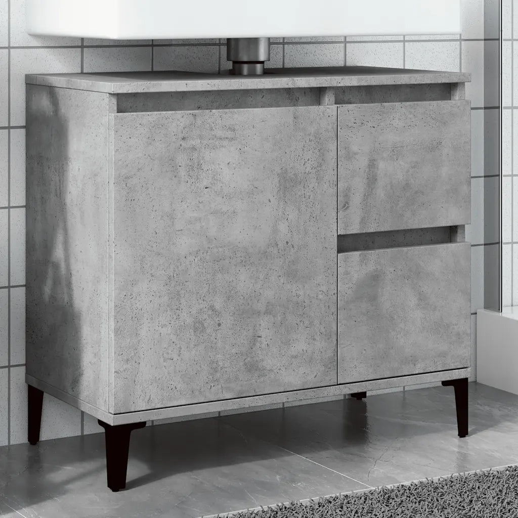 vidaXL Mobile Lavabo da Bagno Grigio Rovere 65x33x60cm in Truciolato