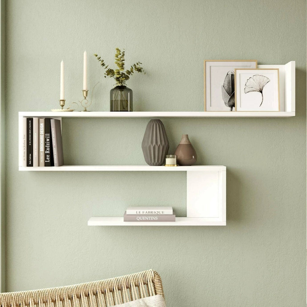 Albareto, Mensola 3 Ripiani, 120x15x71h cm Bianco