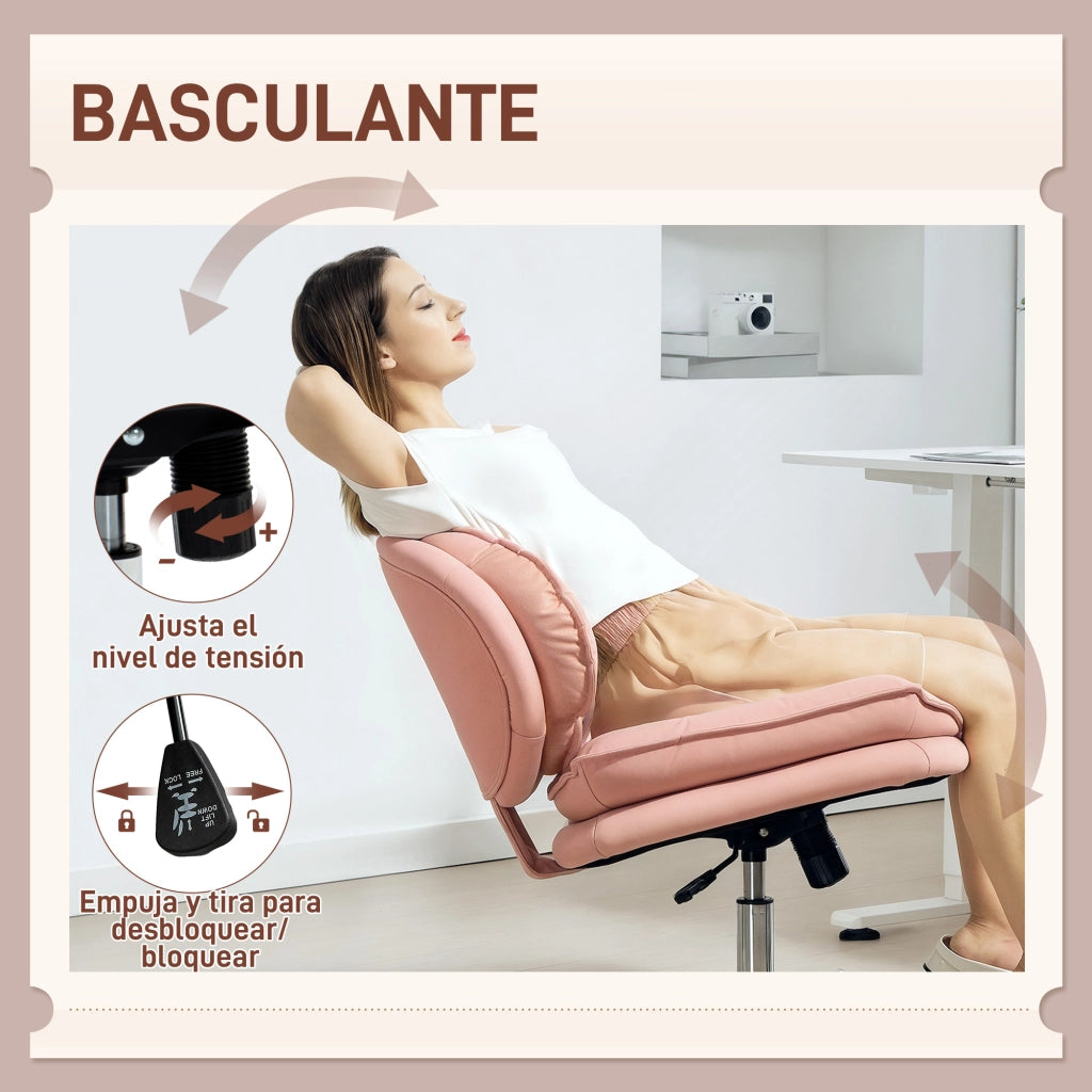 Sedia da Ufficio con Schienale e Seduta Imbottita ¨C zephmum ¨C Rosa