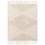 Tappeto Beige Cotone 140 x 200 cm Motivo decorativo geomentrico Stile Boho Soggiorno Bambini Stanza dei bambini