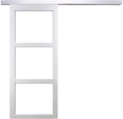 Porta scorrevole Bianco Kenya Vetro trasparente H204 x L73 + Binario in alluminio