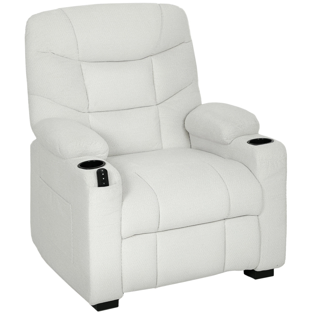 Poltrona relax elettrica reclinabile ¨C zephmum ¨C crema 94x90x105 cm