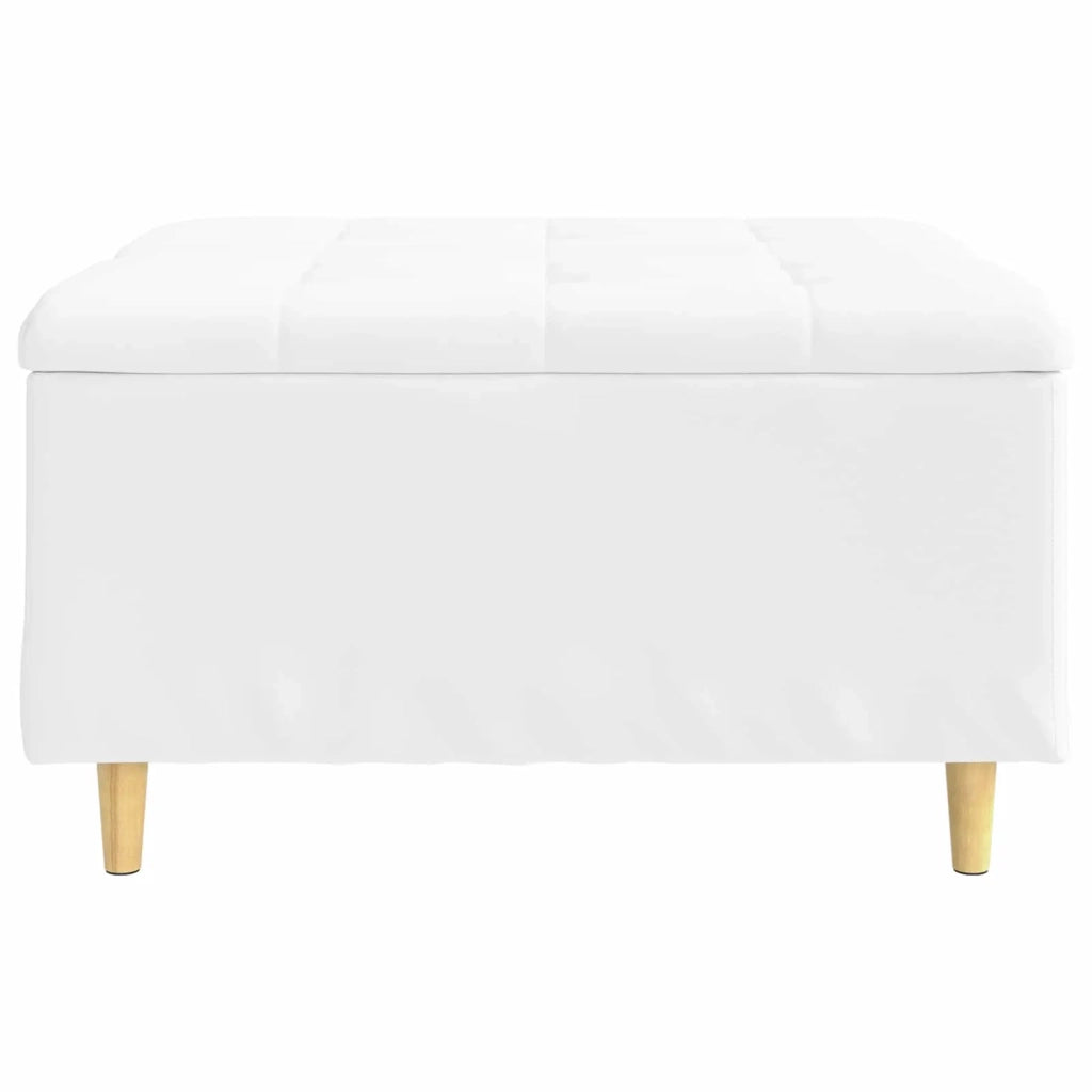 Pouf contenitore Bianco 80 x 80 x 45 cm Pelle sintetica