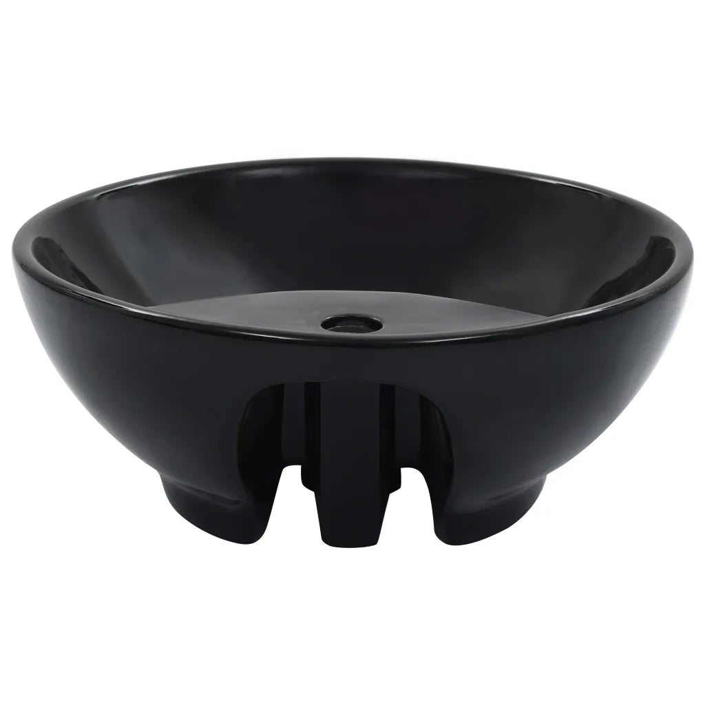 Lavandino con Troppopieno 46,5x18 cm in Ceramica Nero 143904