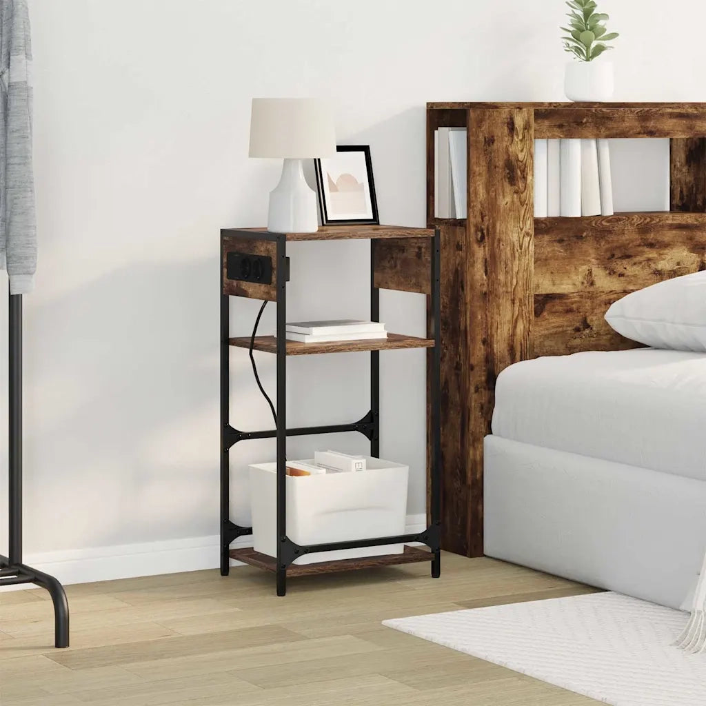 Comodino | Armadio da Notte | Mobiletto da notte Rovere fum¨¦ 40 x 27 x 76 cm Legno multistrato
