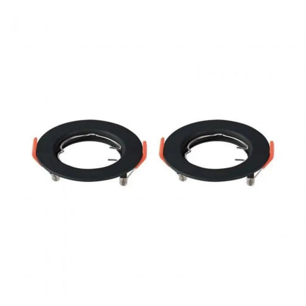 2 PZ Porta Faretti LED GU10 MR16 Rotondi Fissi con Molla Neri SKU 6641
