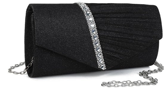 Borsa Clutch per Donna, Tasca per la Sera, Tasca Enveloptas Elegante con Strass, Borsa a Tracolla con Strass per Matrimonio, Festa, Cene, Vacanza, Regalo