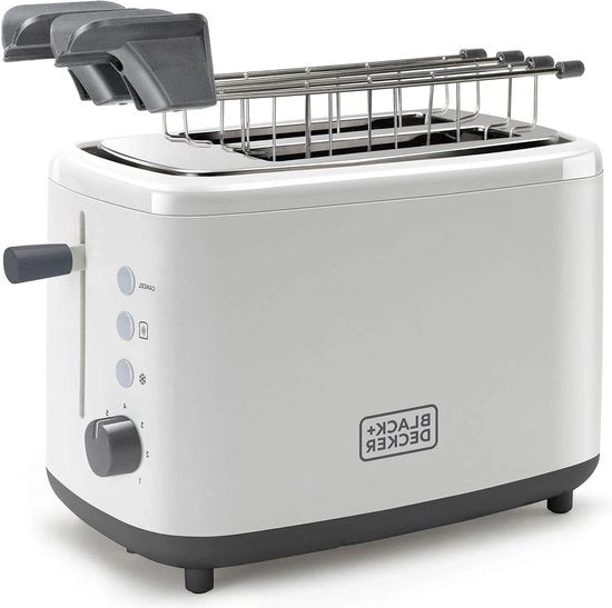 Tostapane 820 W con 2 canali larghi - 7 livelli di tostatura - Denti rimovibili - Fermatura riscaldamento e congelamento - Lame a grani - Pieghe antiscivolo