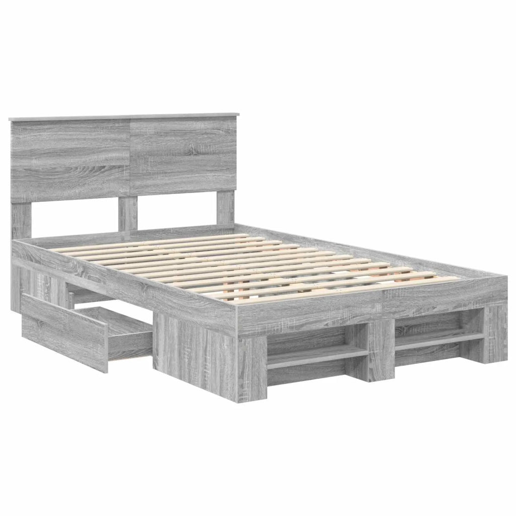 Struttura del letto con testiera Grigio Sonoma 137 x 203 cm 3408772
