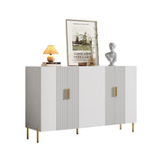Madia con 4 Ante e 4 Ripiani Regolabili; Stile Minimalista; in Pannelli di Particelle; 160×35×100 cm; Bianco