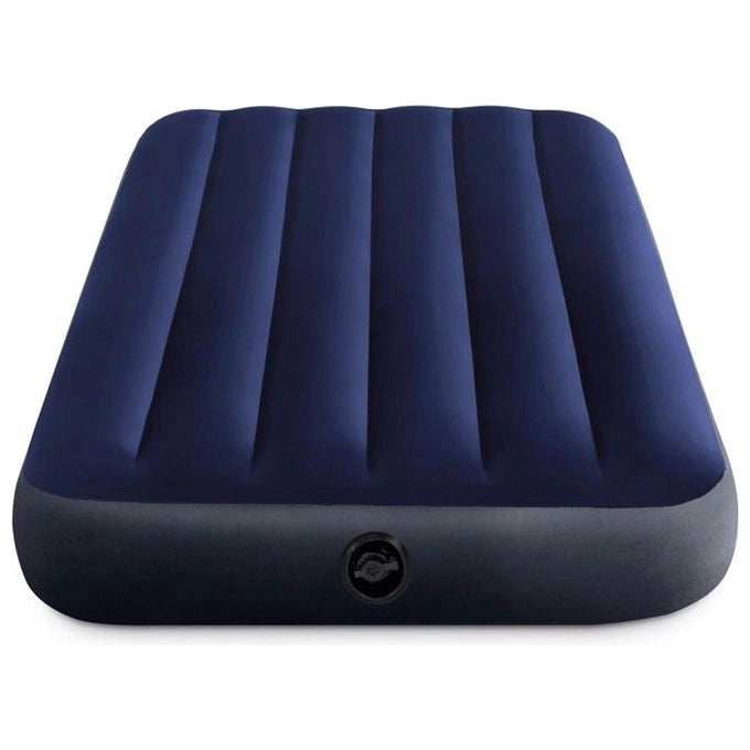 Intex 64757 DuraBeam Classic Downy Materasso gonfiabile singolo Fiber-Tech 99x191x25 cm 136 Kg colore Blu