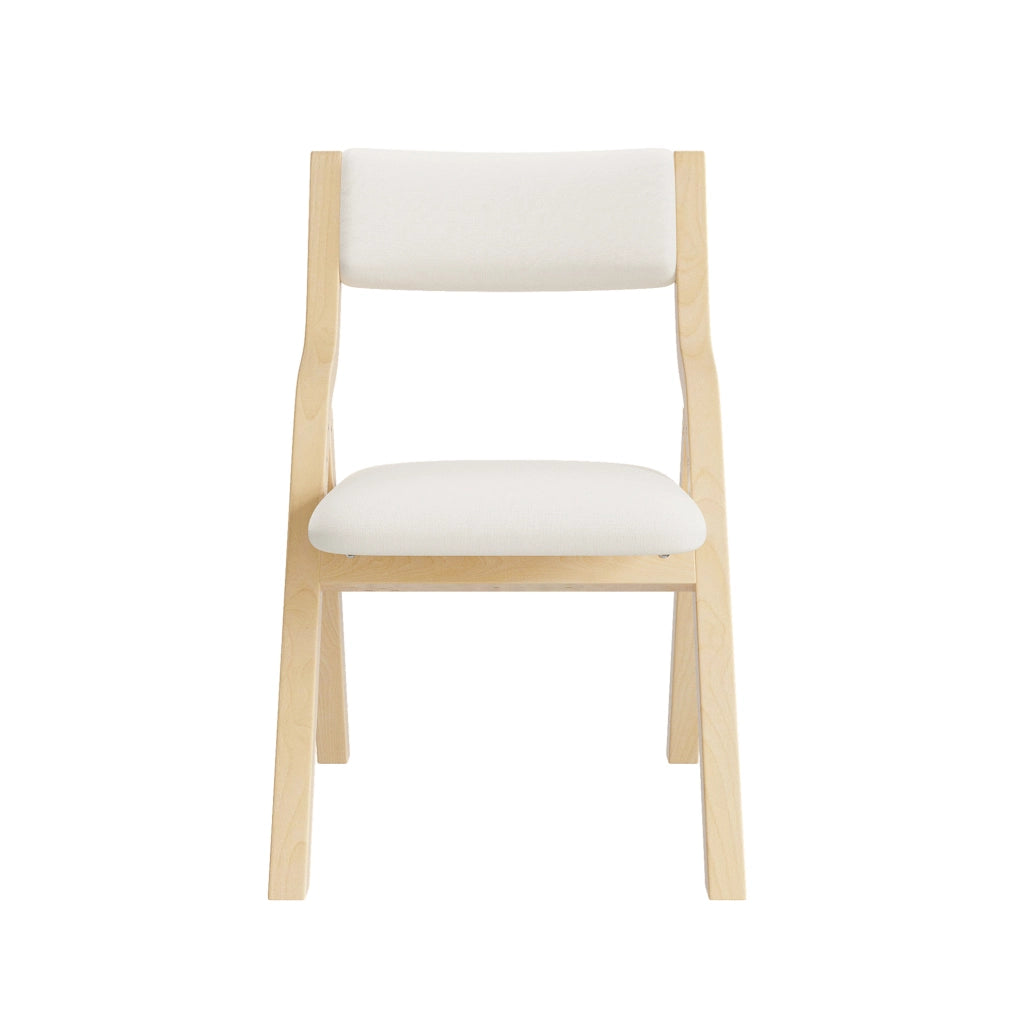 Set di 4 sedie pieghevoli 55x49x81 cm in legno e lino beige