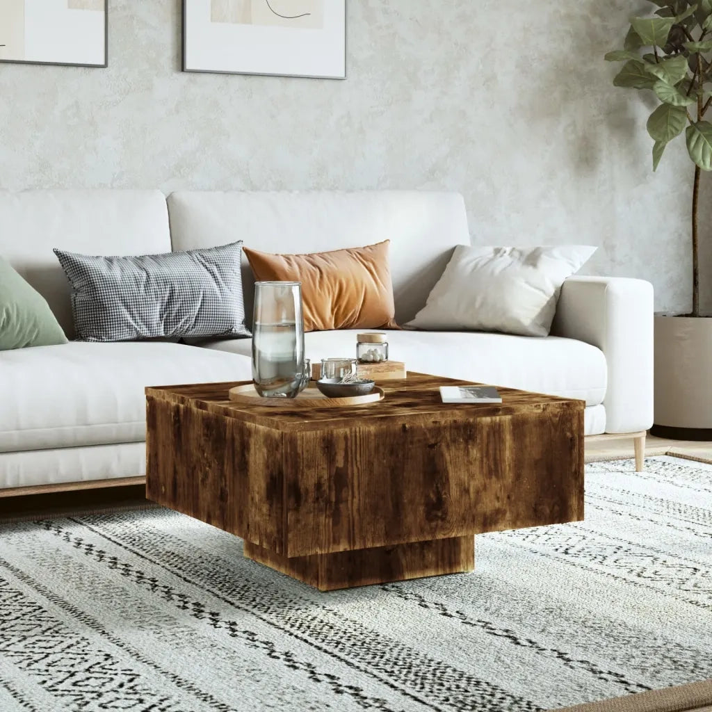 Tavolino da salotto | Tavolino da caff¨¨ | Tavolino da Soggiorno Rovere Fumo 60x60x31,5 cm in Legno Multistrato