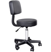 Sgabello da lavoro con ruote 35x35x84 cm nero， regolabile e mobile