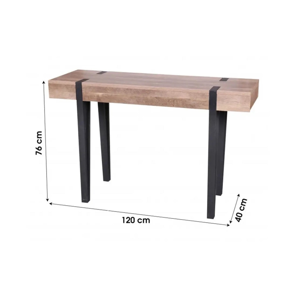 Consolle LOVY - Legno con Piedi in Metallo Nero