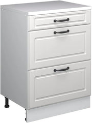 Mobile per mansarda Rion, Bianco casa di campagna, 60 x 81.6 cm senza inclinazione con 3 cassetti