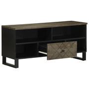 Mobile Porta TV Nero 100x33x46 cm in Legno Massello di Mango 4017700