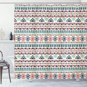 Douchegordijn con Artwork - set di decorazioni per la cabina doccia - inclusi ganci - Blu Notte Mare Verde - 175 x 200 cm