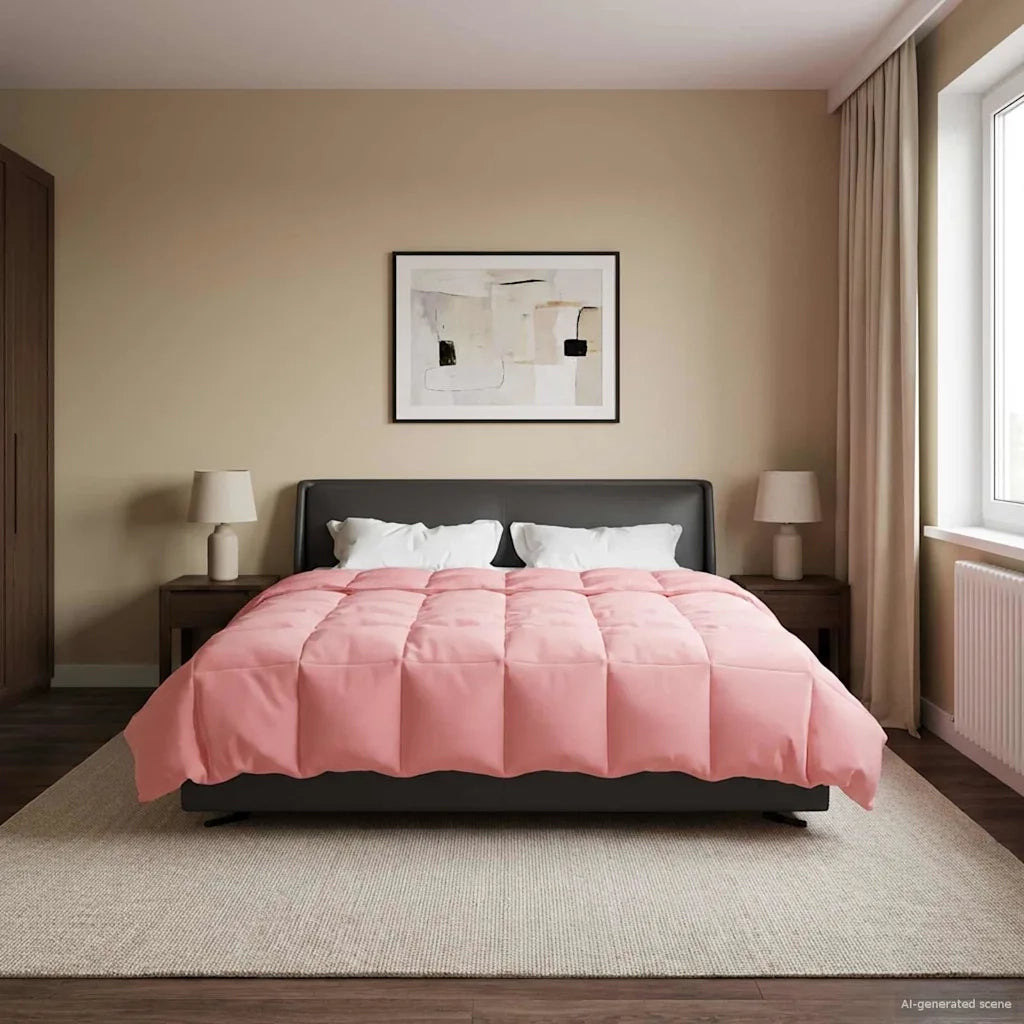 Duvet Invernale Trapuntato Rosa 220 x 260 cm Microfibra