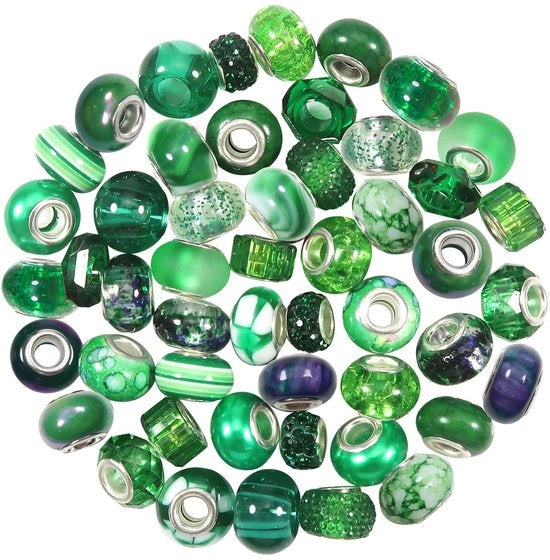 50 pezzi di perle in plastica verde per creare gioielli