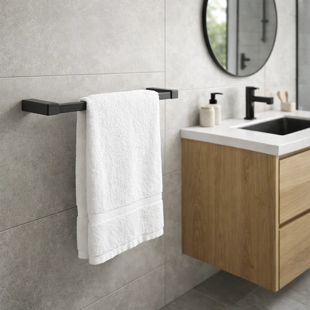 Porta Asciugamani Asta Supporto Da Muro 60 cm Asciugamani Grigio Fumé 87944