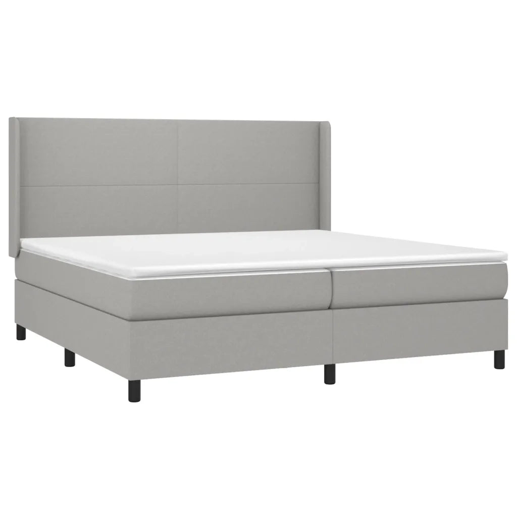 Letto a Molle Materasso e LED Grigio Chiaro 200x200 cm Tessuto 3138181