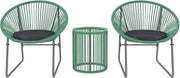 Set di mobili per giardino - Polirattan - 3 pezzi - Resistente alle intemperie - Terrazza