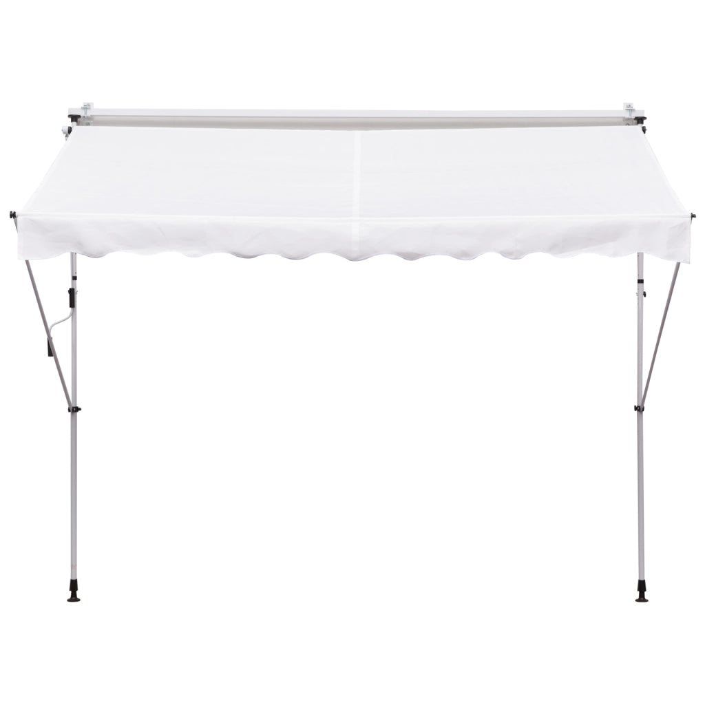 Tenda da Sole a Bracci 3x1.5m con Manovella e Struttura Telescopica, Bianco