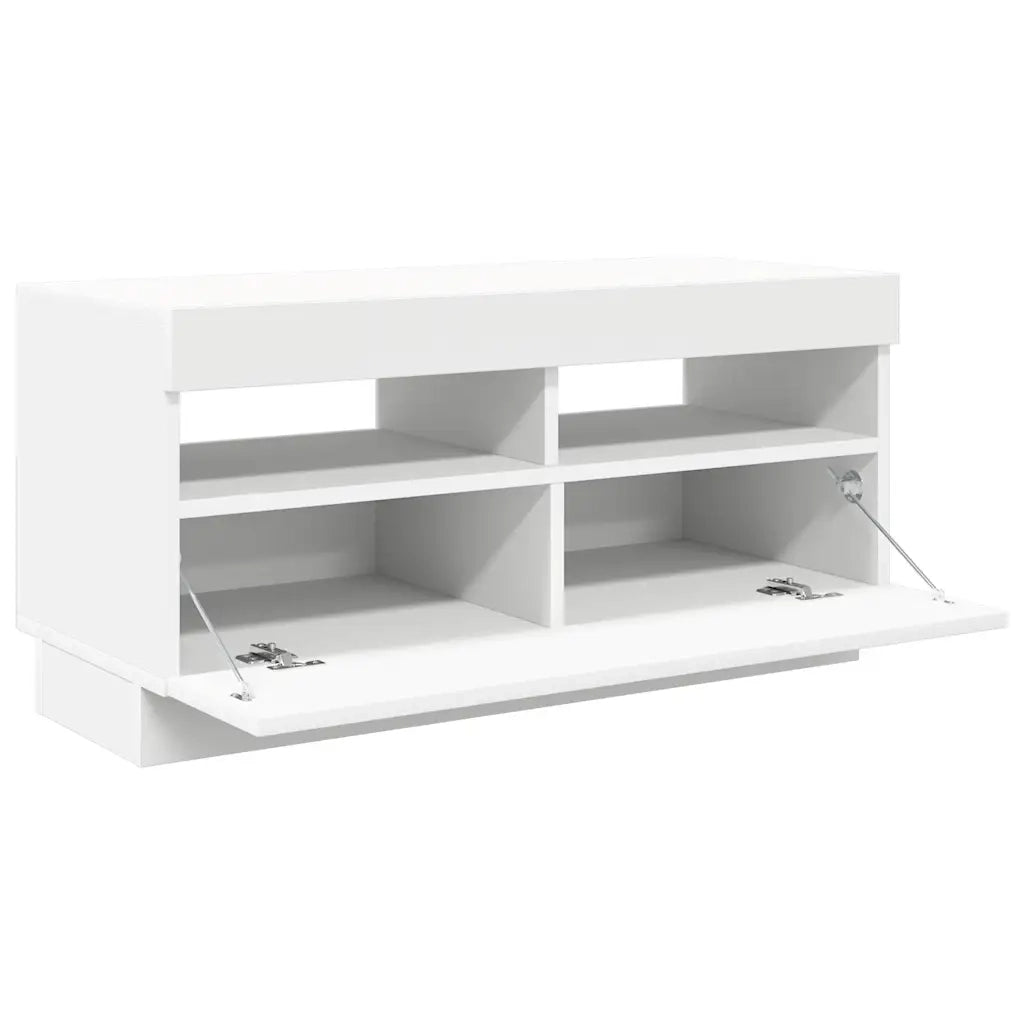 Mobile Porta TV con Luci LED Bianco 80x35x40 cm