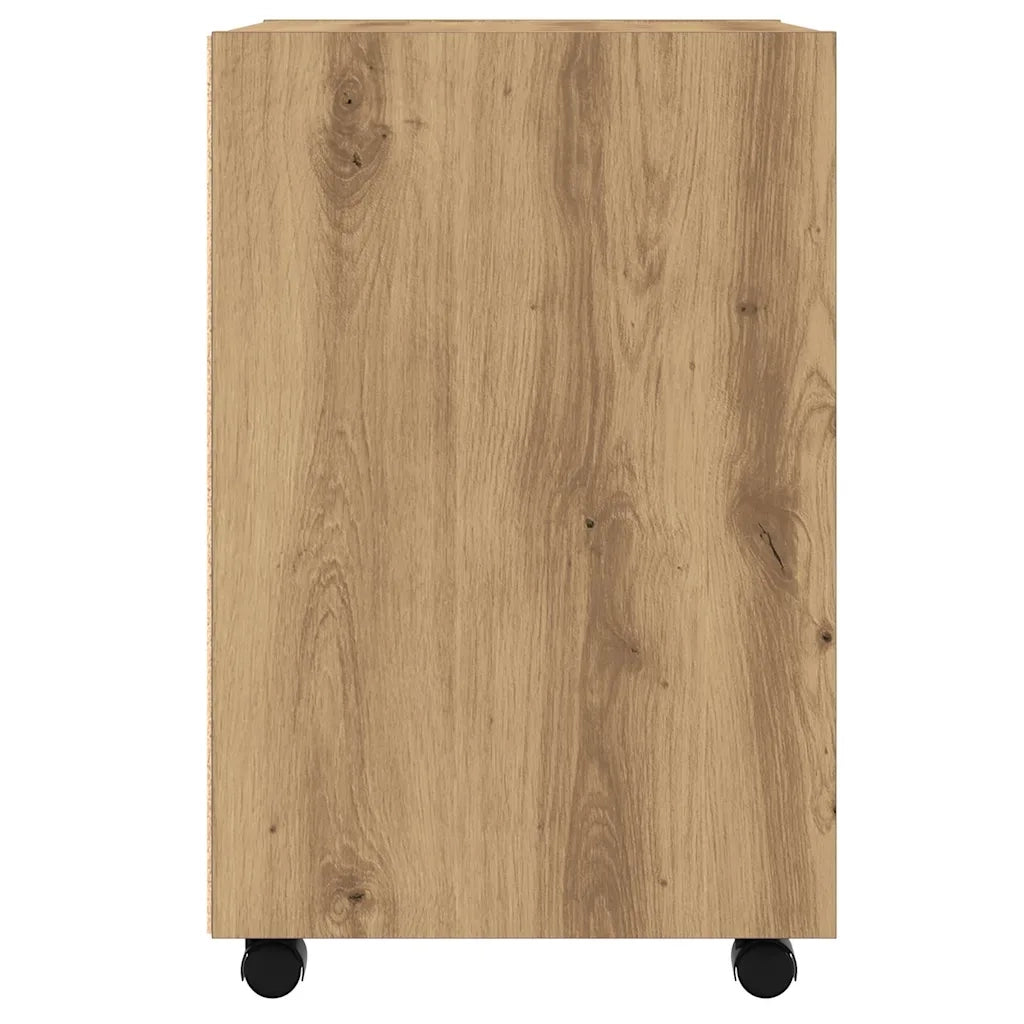 Armadio con Ruote Rovere Artigianale 33x38x60 cm in Truciolato 856563
