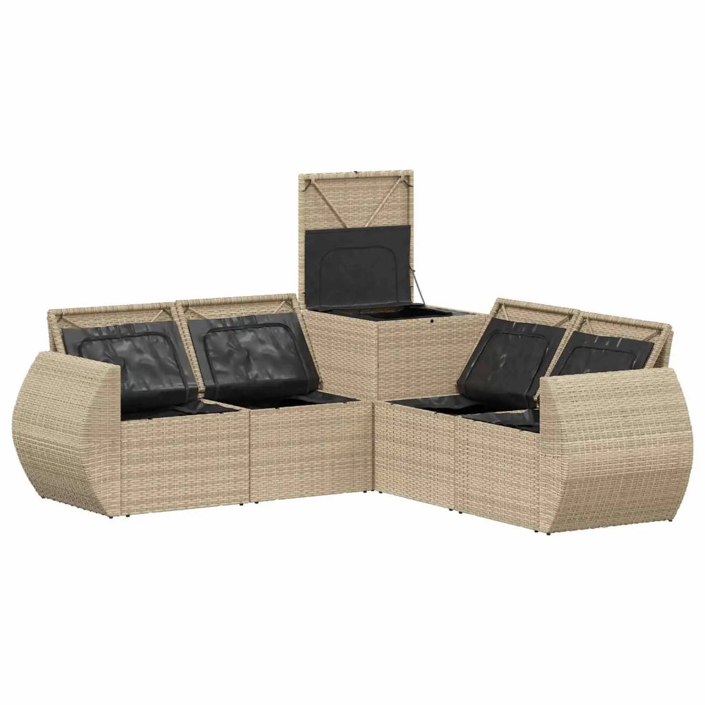 Set di divani 5 pz Beige e Grigio Chiaro 3447905