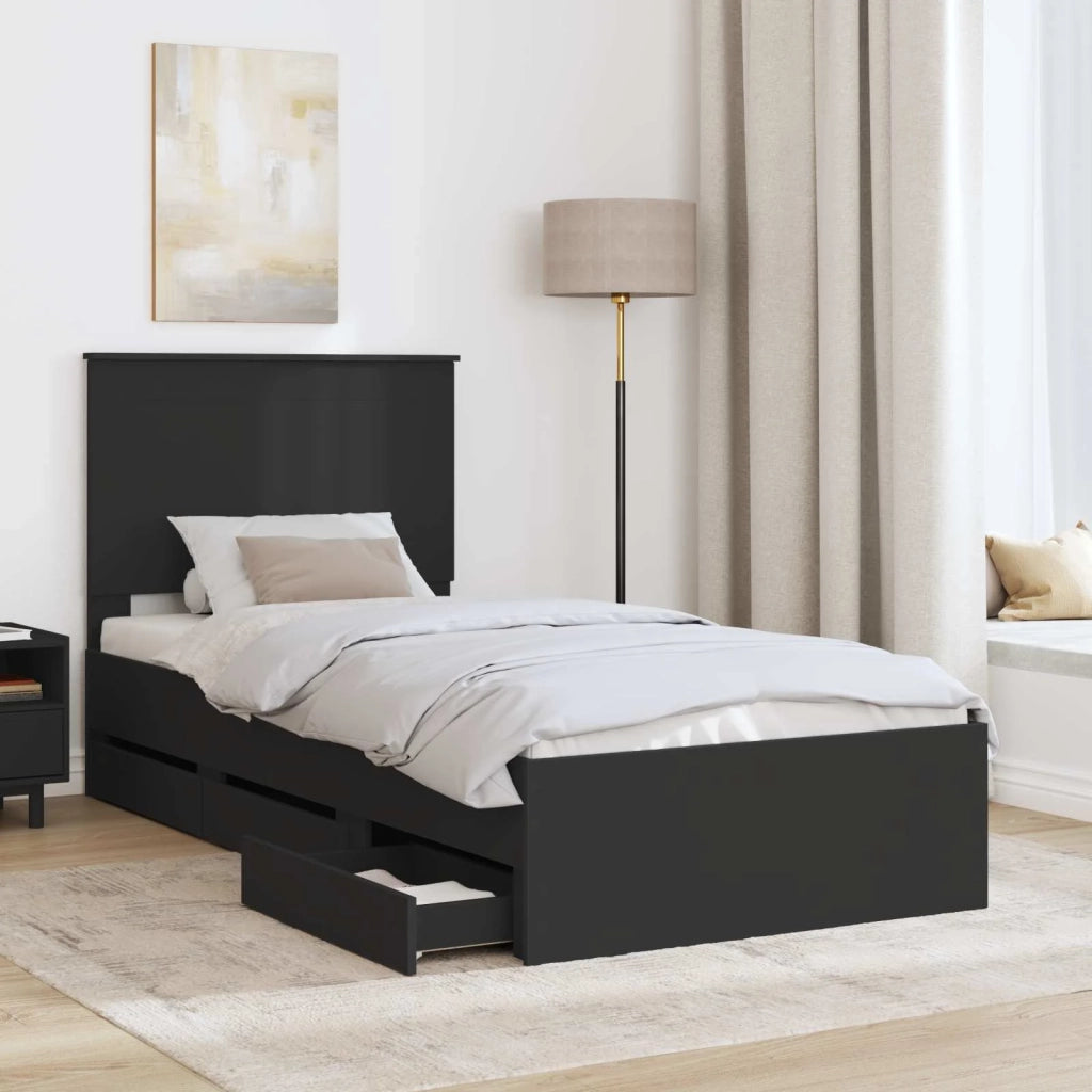 Struttura del letto Nero 75 x 190 cm Legno Ingegnerizzato