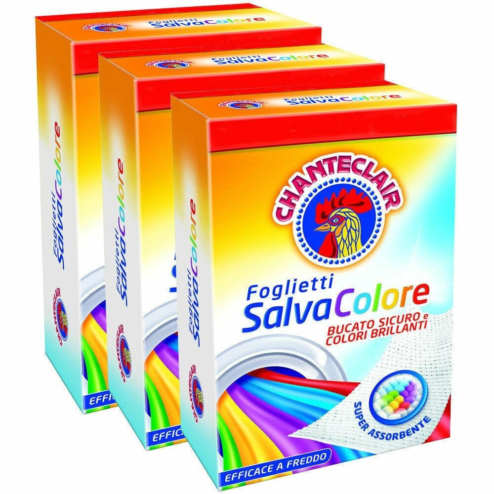 Trade Shop - 3 X Salvacolore Bucato Sicuro Promo Pack 8 X 3 Foglietti Totale 24 Pz -