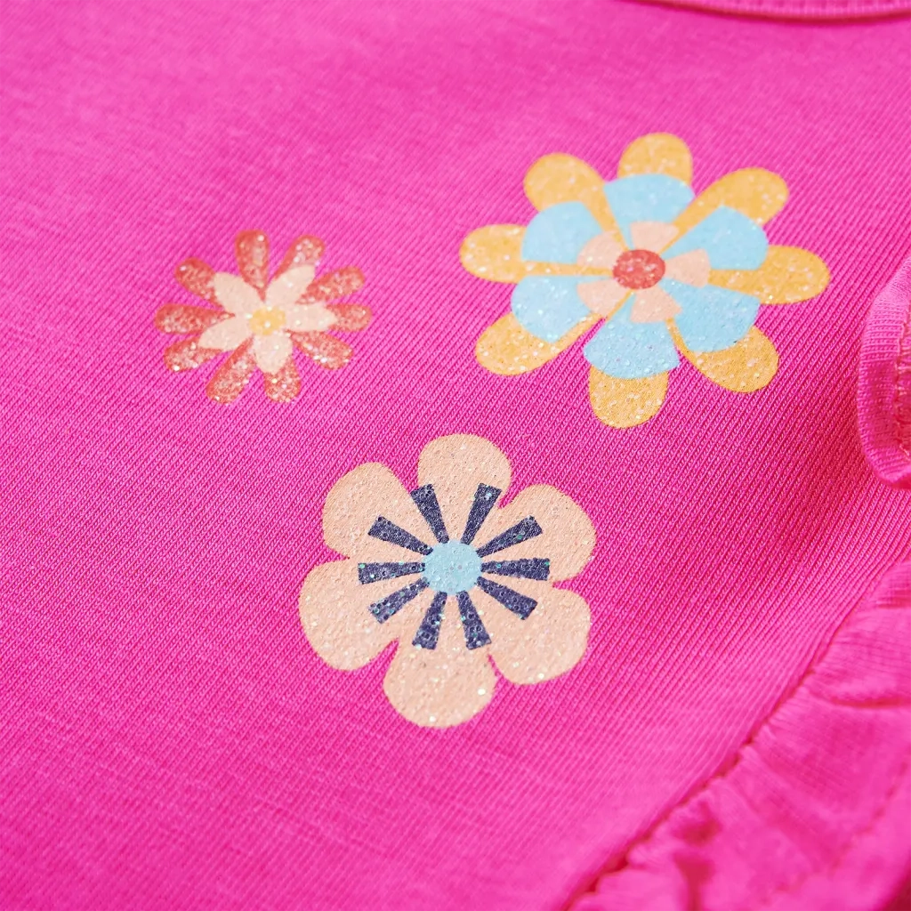 Maglietta da Bambina a Maniche Lunghe Rosa Scuro 116 13686