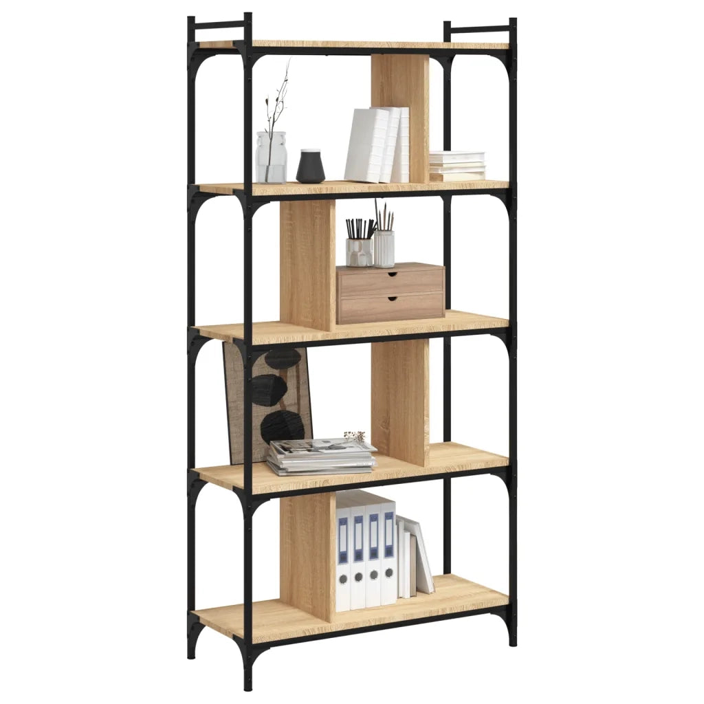 Libreria Rovere Sonoma 5 Ripiani 76x32x158 cm Legno Multistrato 833941