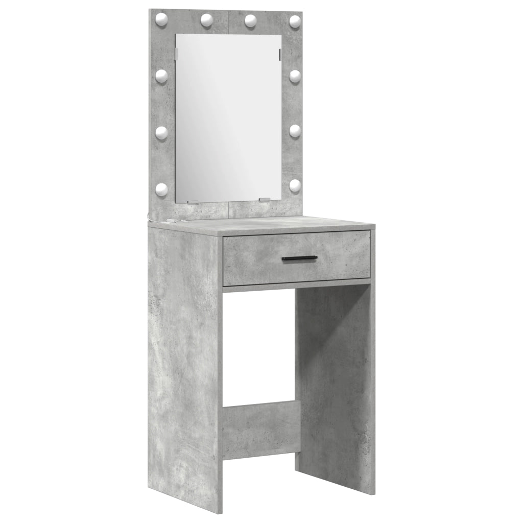 Set da toeletta 2 pezzi con LED Grigio cemento in legno ingegnerizzato