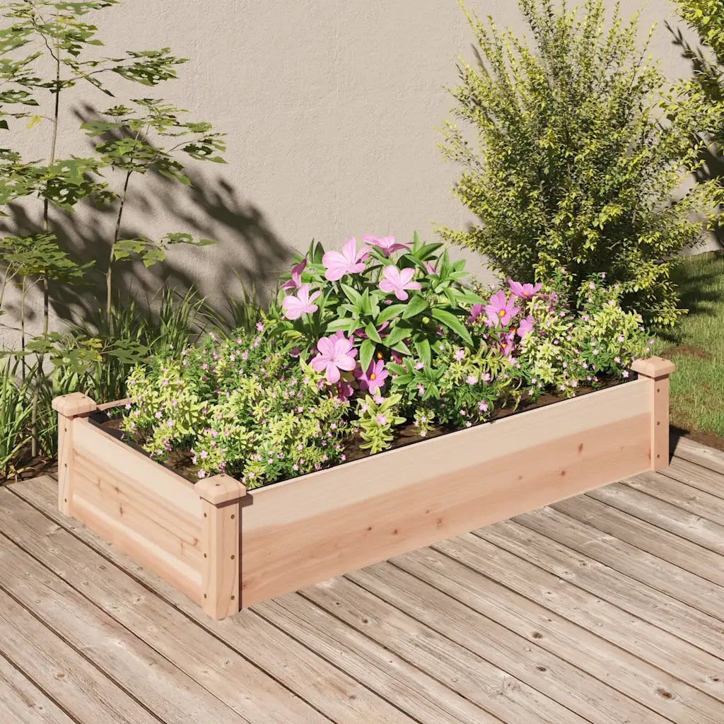 Fioriera | Cassetta per fiori | Vaso Rialzata da Giardino Fodera 120x60x25cm Massello Abete