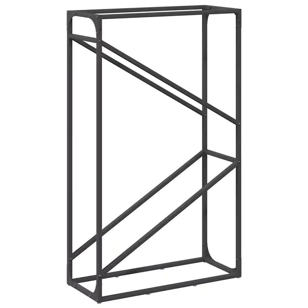Rastrelliera per Legna da Ardere Nera 60x25x100 cm 864327