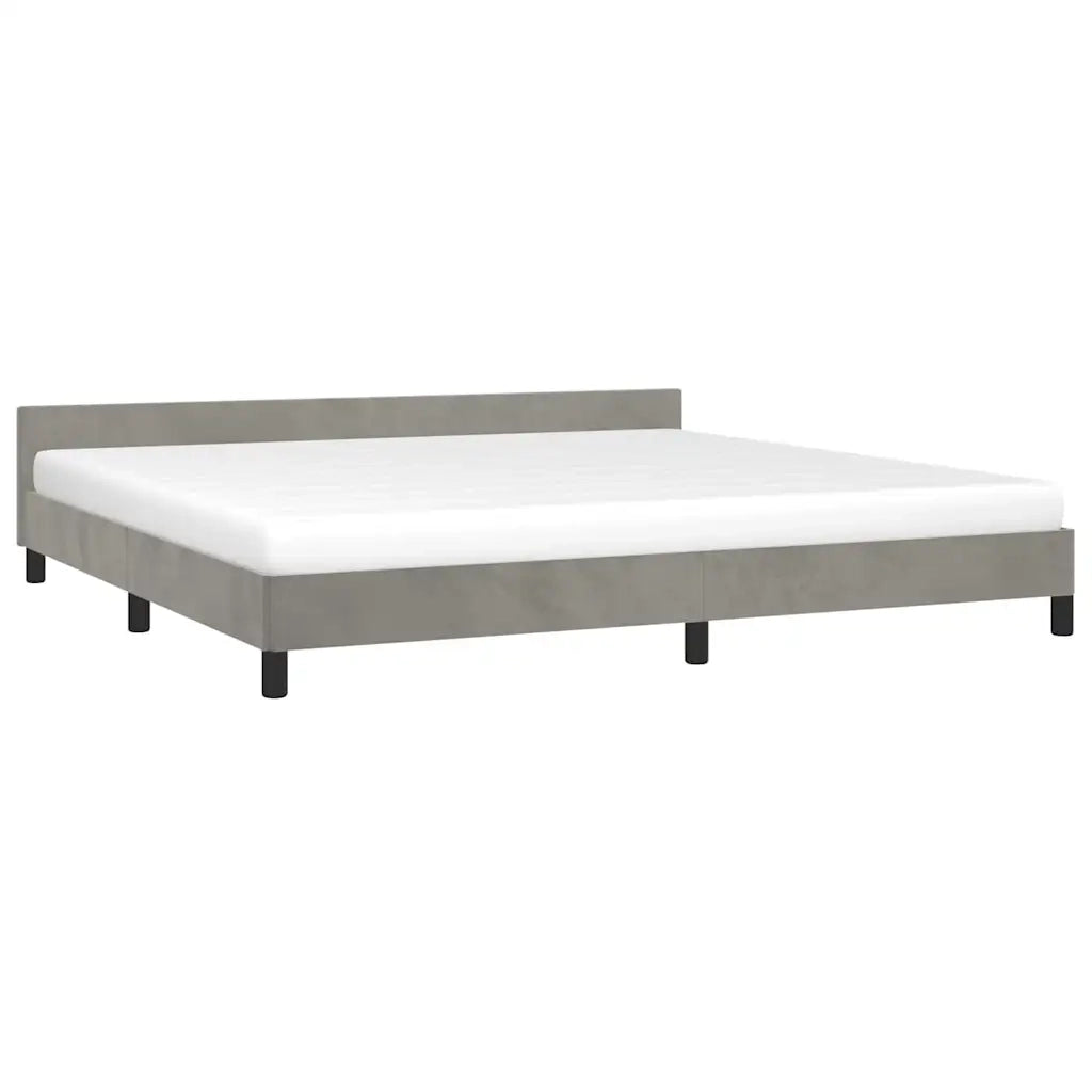 Giroletto senza Materasso-Struttura Letto Grigio Chiaro 200x200 cm Velluto 181980