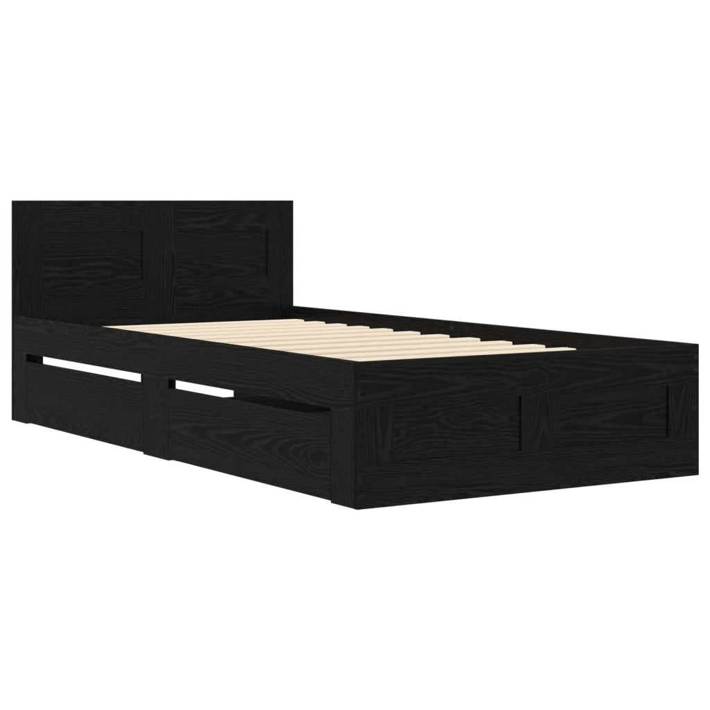 Struttura letto con testata Rovere Nero 80 x 200 cm 3429683