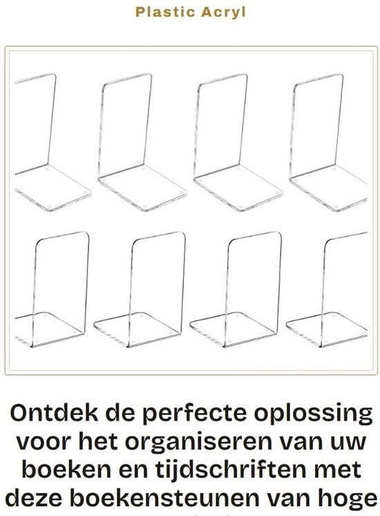 Sostegno per libri in acrilico - Decorativo - Organizzatore per libri - Adatto per CD/DVD/periodici - Capacità di carico 5 kg - Dimensioni 40x12x2,5 cm - Peso 1,2 kg