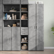 Credenza-Buffet-Armadio da cucina Grigio Cemento 30x42,5x185 cm in Legno Multistrato 121135