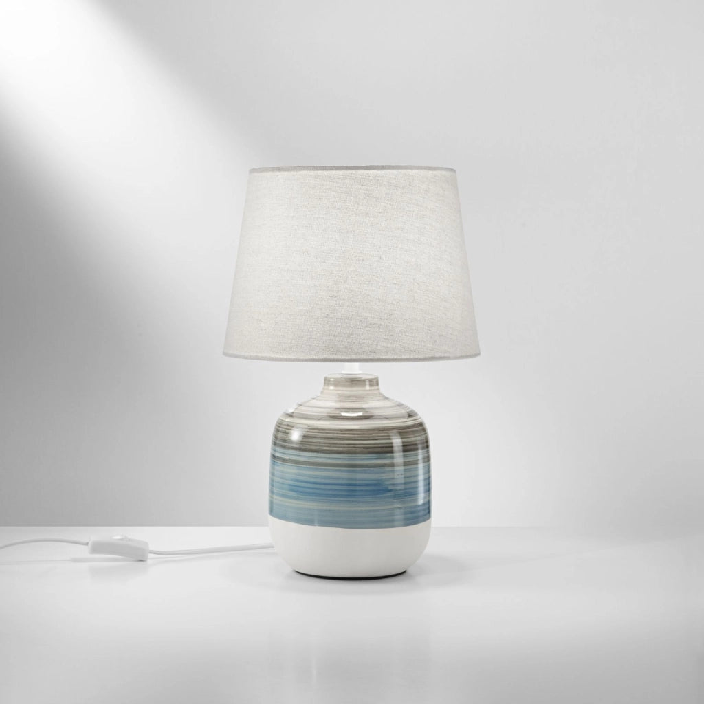 LAMPADA DA TAVOLO APACHE E27 D.25XH39CM AZZURRA.