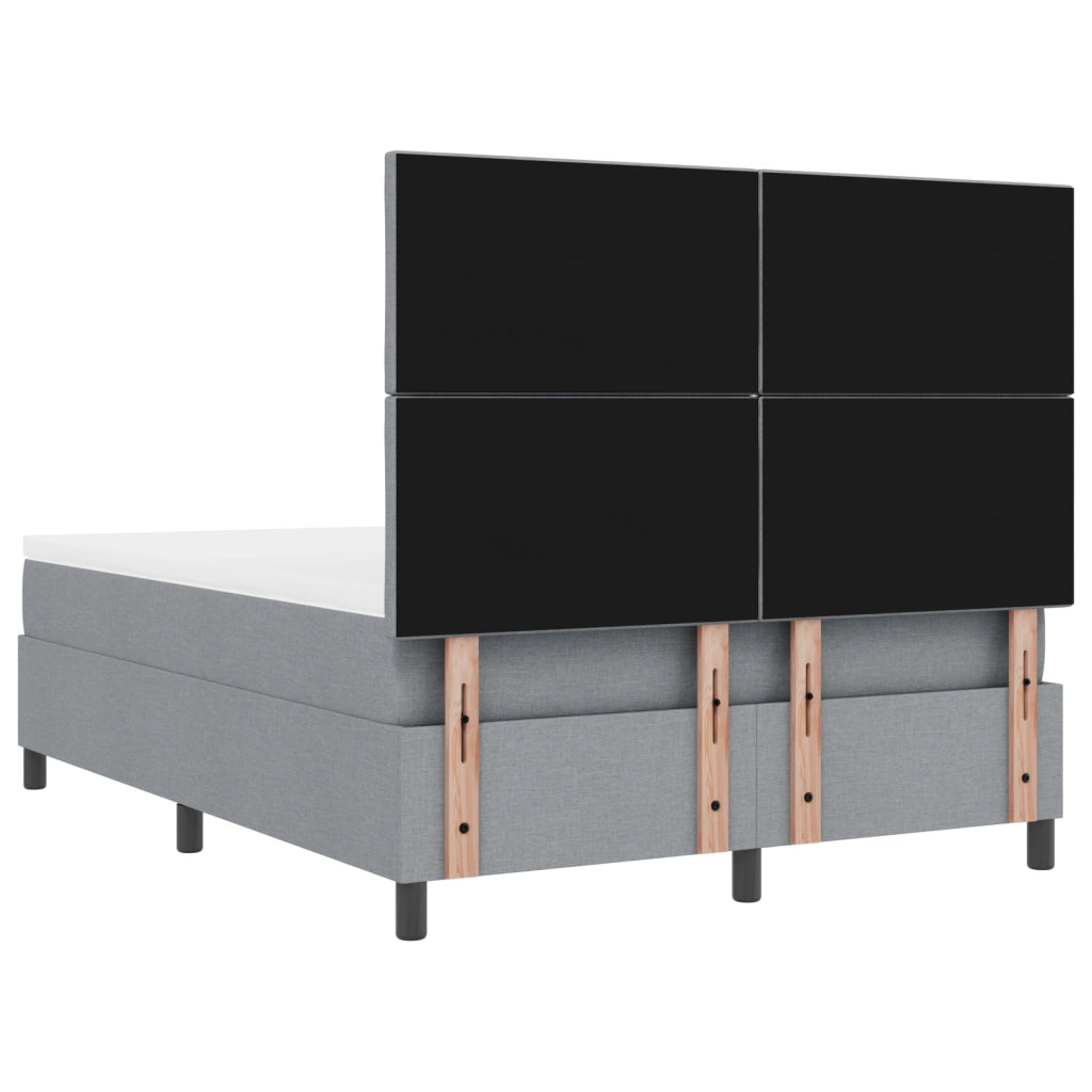 Letto a molle inscatolato con materasso e LED Grigio chiaro 160x200 cm Tessuto