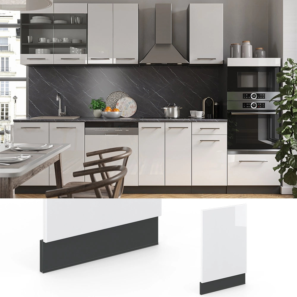 Pannello frontale Fame-Line Bianco lucido/Antracite 45 cm, PL Antracite Vicco