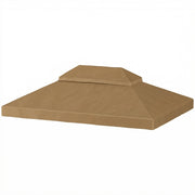 Tenda da giardino 4x3m ¨C zephmum ¨C doppio tetto beige in poliestere 370g/m2