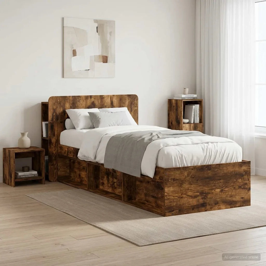 Testata del letto Rovere Fumo Legno ingegnerizzato