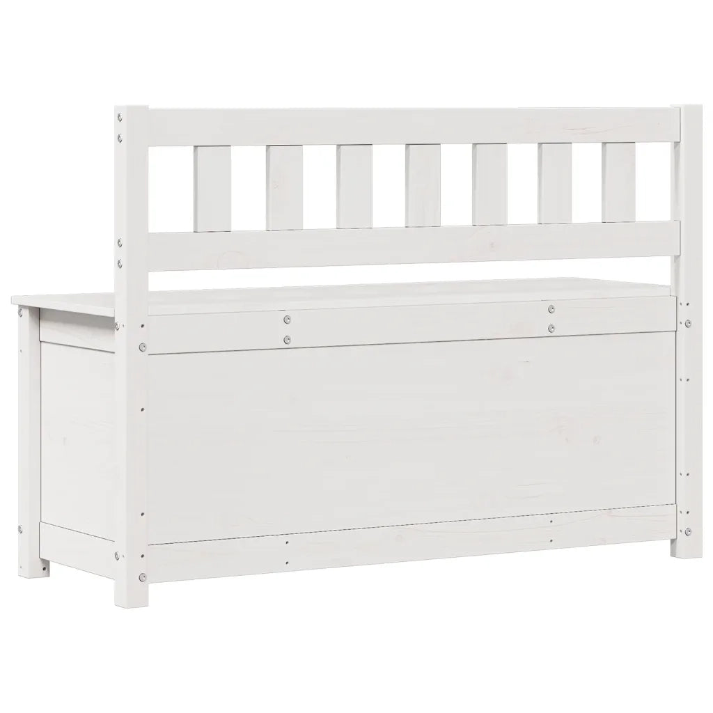 Panca-Sgabello Bianca 110x41x76,5 cm in Legno Massello di Pino