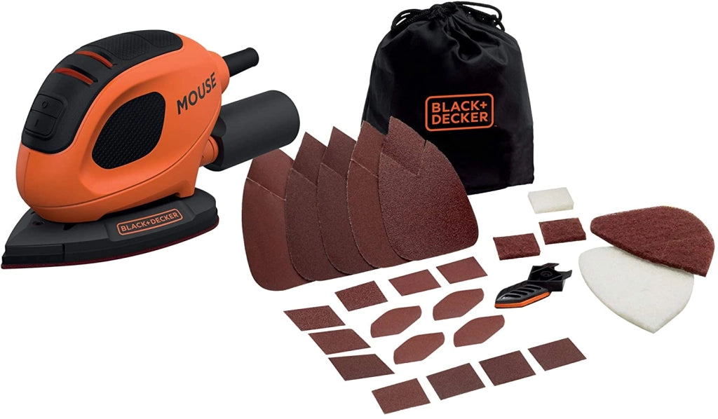 LEVIGATRICE MOUSE 55W CON 15 ACCESSORI E SOFTBAG BLACK+DECKER 